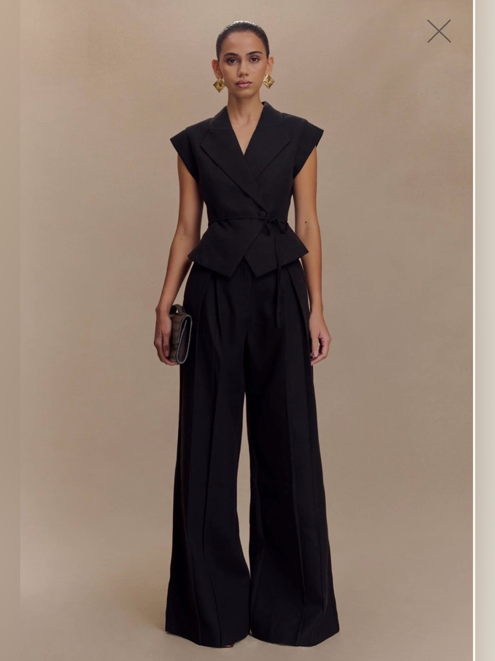 MESHKI Andina/ Raya black linen set
